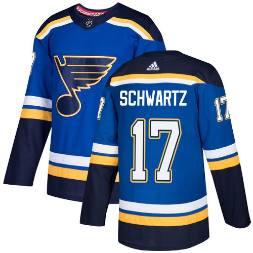 Adidas Men St.Louis Blues #17 Jaden Schwartz Blue Home Authentic Stitched NHL Jersey